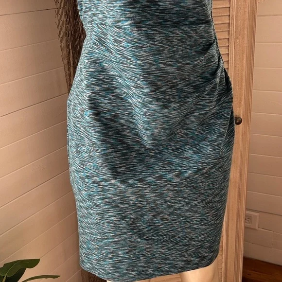 Calvin Klein Textured Teal Sleeveless Midi Dress size 14 - Picture 3 of 9